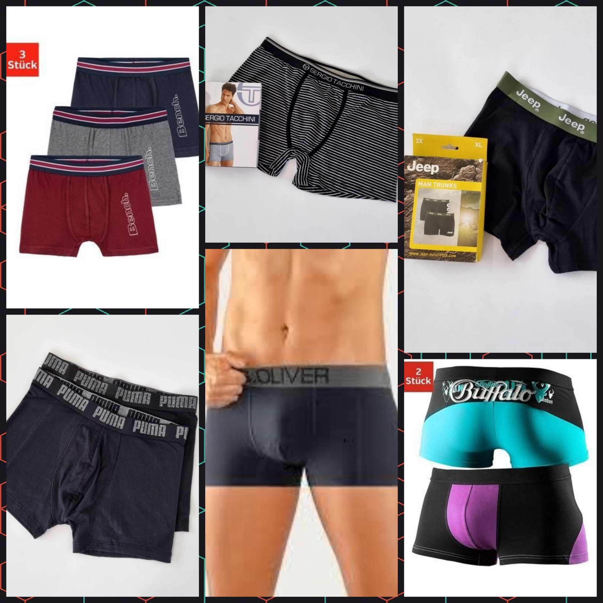 Mix of men’s underwear S.Oliver, Jack & Jones, Bruno Banani & more