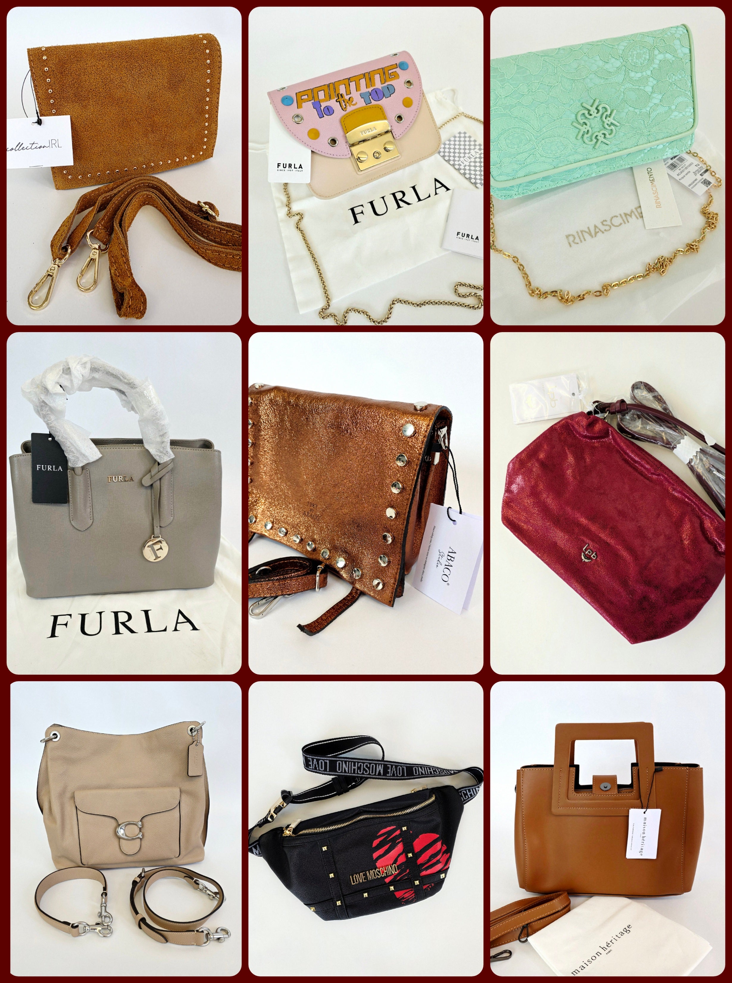 Mix aus Markentaschen von Karl Lagerfeld, Love Moschino, Guess, Calvin Klein, Tommy Hilfiger und mehr.